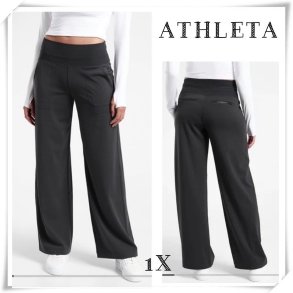Athleta Venice Wide Leg Pants Pantalon Jambe In Black Size 1X